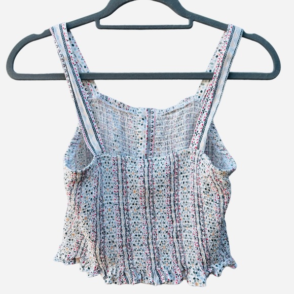 Japna Women’s M Runched Geometric Print Cami Tank Top, Japna Smocked Tops - Picture 8 of 9